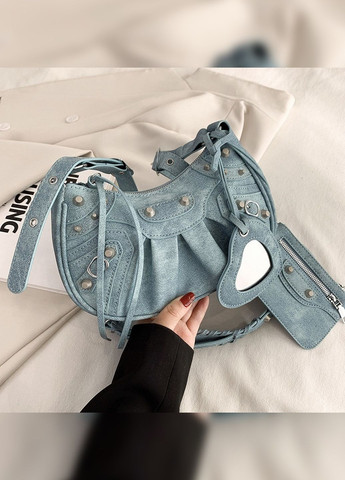 Женская сумка balenciaga 8821 кросс-боди джинсовая голубая No Brand (276775967)