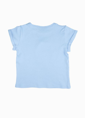Голубая летняя футболка с двухсторонними пайетками птичка Yumster