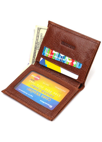 Цікавий компактний гаманець для чоловіків із натуральної шкіри флотар 21874 Коричневий Canpellini (259874034)