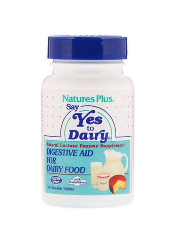 Nature's Plus Say Yes to Dairy, Digestive Aid For Dairy Food 50 Chewable Tabs NAP-04440 Natures Plus (258646301)