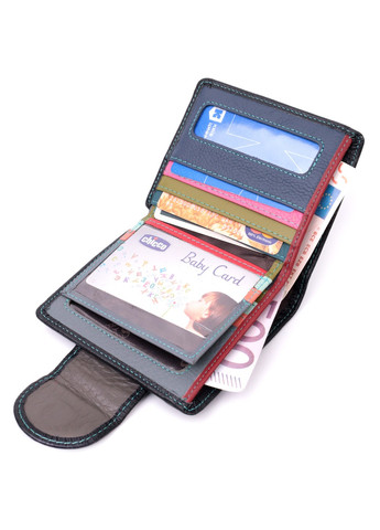 Кожаный стильный кошелек с монетницей снаружи для женщин 19454 Черный st leather (278001012)