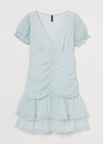 Белое повседневный платье H&M с цветочным принтом