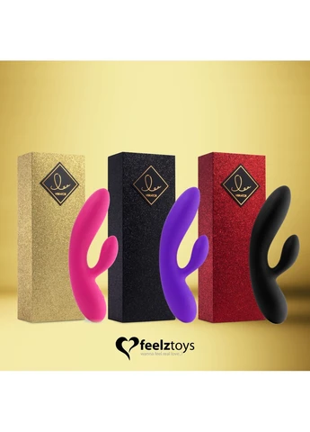 Гибкий вибратор кролик с двумя моторами Lea Rabbit Vibrator Rubine Red FeelzToys (277236732)
