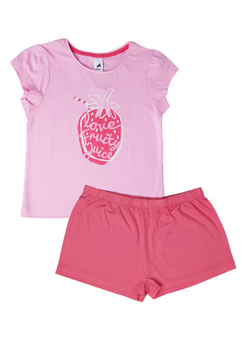 Комбінована дитяча літня піжама для дівчинки з малюнком 98-104 рожевий Palomino