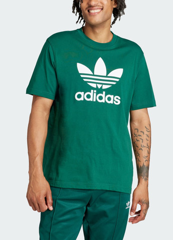Зеленая футболка adicolor trefoil adidas