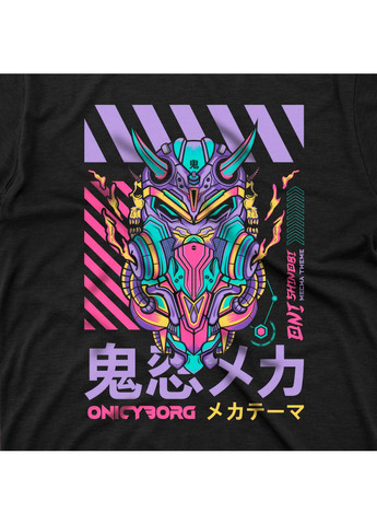 Чорна футболка з принтом onicyborg No Brand