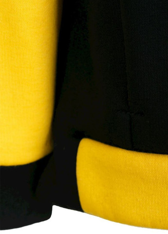 Yumster свитшот черно-желтый для мальчика однотонный черный кэжуал трикотаж, флис
