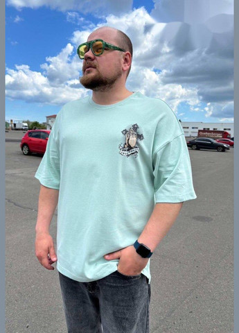 Мятная мужская футболка с премиум хлопка с принтом limited edition с коротким рукавом Vakko