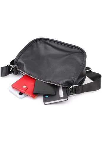 Сумка кросс-боди через плечо из натуральной кожи женская средняя Черный 40353 Vintage (361970388)