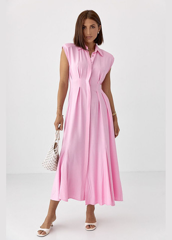 Рожева сукня-поло з клинами Lurex