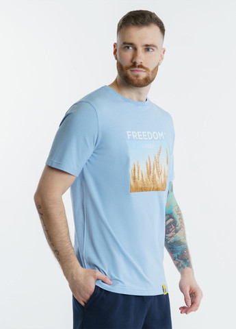 Блакитна футболка унісекс freedom блакитний Arber T-SHIRT FF19
