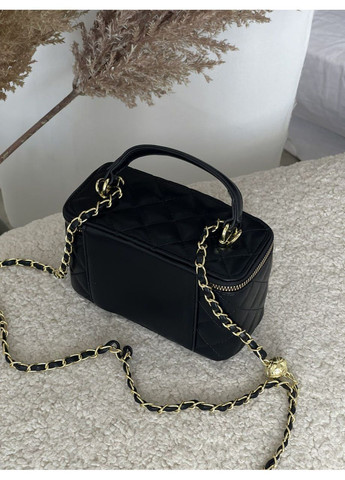 Сумка жіноча клатч Chanel Classic Black Lambskin класична бочка Шанель Чорна саквояж No Brand (367610514)