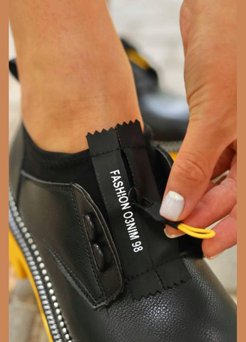 No Brand Туфли женские черного цвета лоферы черный з искусственная кожа, — демисезон (332054530)