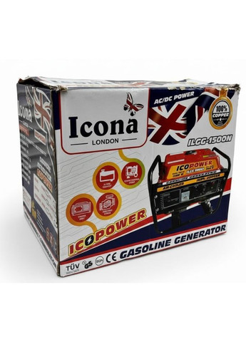 Однофазний бензиновий генератор Icona Icopower ILGG-1500N з ручним запуском 1500w (2104618842) No Brand (369963264)
