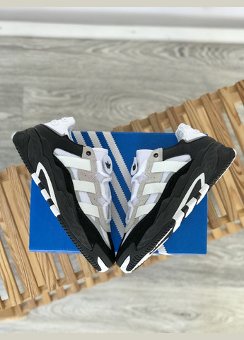 Чорно-білі Осінні кросівки чоловічі і жіночі adidas niteball black white | адідас найтбол чорні білі No Brand