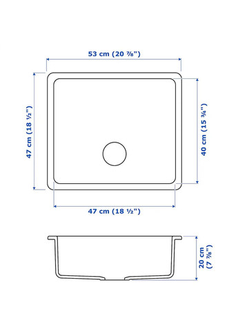 Врізна раковина ІКЕА HAVSEN 53х47 см (s39253713) IKEA (278408267)