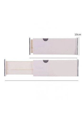 Телескопічний розсувний роздільник для ящиків білий органайзер для зберігання перегородка із пластику ProDobro (365443370)