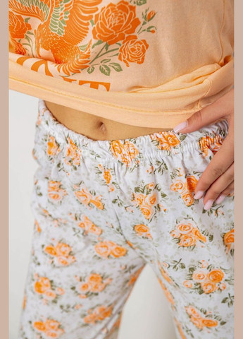 Персикова всесезон жіноча піжама з принтом Fashion