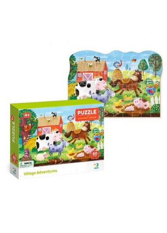 Пазли картонні "Сільські пригоди" 300377 (3-4 роки) 60 ел., в коробці (4820198243135) Dodo (315321435)