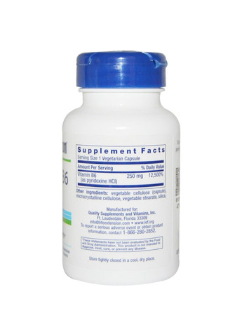 Вітамін В6,, 250 мг, 100 капсул Life Extension (366734339)