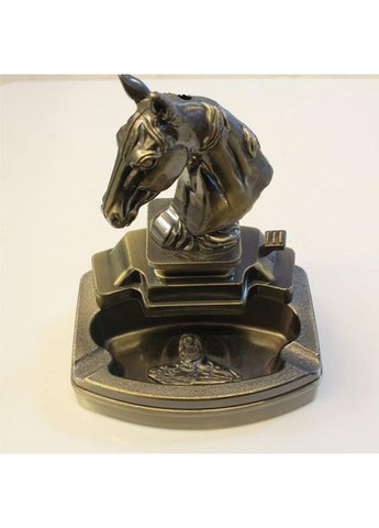 Настольная креативная оригинальная металлическая пепельница в виде голова Лошадь с зажигалкой No Brand (334890778)