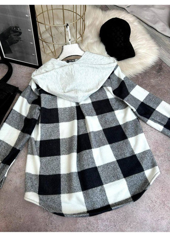 Черно-белая повседневный, вечерний, классическая, кэжуал рубашка в клетку FINO Mode с длинным рукавом