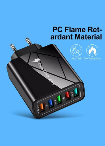 Сетевое зарядное устройство для A501-2 QC3.0 5USB Phone Fast Charger Black VHG (334305158)
