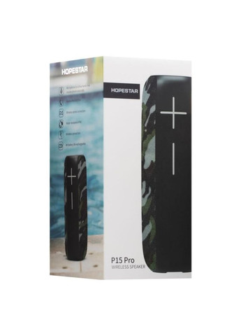 Портативная беспроводная Bluetooth колонка P15 PRO 20 Вт, Bluetooth, TWS, FM, MP3, AUX, Mic Camo Hopestar (322127299)