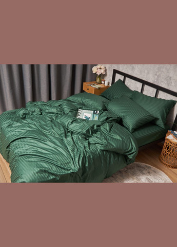 Комплект постільної білизни Satin Stripe «» двоспальний 175х210 наволочки 2х50х70 (MS-820005291) Moon&Star Stripe Verdant (296910242)