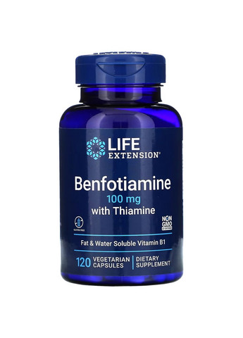 Витамины и минералы Benfotiamine with Thiamine, 120 вегакапсул Life Extension (293479020)