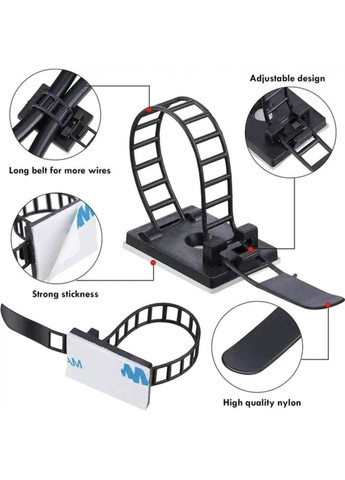 Органайзер-фіксатор кабелю для дроту 15 шт MS Чорний CHOICE (349844893)