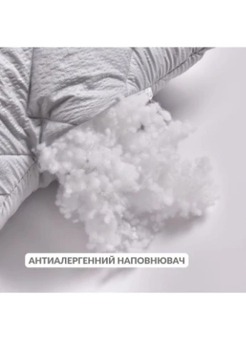 Подушка для сну 70х70 см NORDIC COMFORT+ чохол стьобаний з блискавкою антиалергенна сіра IDEIA (386250698)