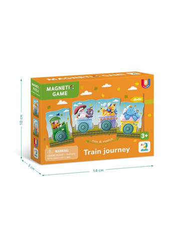 Дитяча магнітна гра "Подорож потягом" 200254, 8 елементів DoDo Toys (364551283)