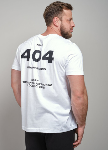 Біла футболка чоловіча біла з принтом еrror 404 103280 Power