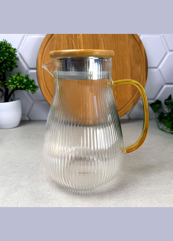 Скляний глечик з бамбуковою кришкою-фільтром 1.48 л Ardesto (303212003)