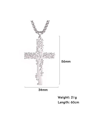 Хрест з медичної сталі SP7203-ST у вигляді дерева життя (Колір: сріблястий) Spikes (336931093)
