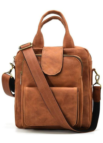 Сумка планшет через плечо мужская из натуральной кожи средняя для документов и для телефона Коричневый 35862 TARWA (337466446)