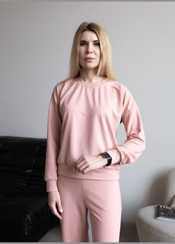 Брючный костюм-двойка из двунитки на весну-лето пудровый Capricious 105 (325834962)