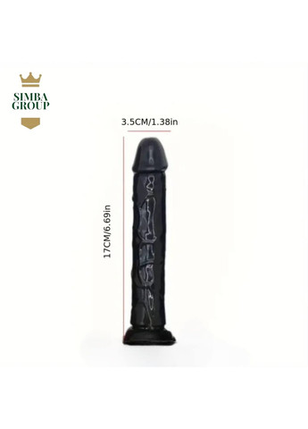Фалоімітатор реалістичний на присосці 17 см (чорний) No Brand (360899180)