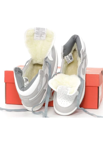Комбіновані всесезонні кросівки 1 grey white winter fur з хутром No Brand