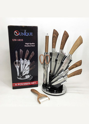 Ексклюзивні кухонні ножі UN-1833, Набір кухонних ножів для філе, Кухарський ніж DT-687 нержавіюча сталь Unique (349511909)