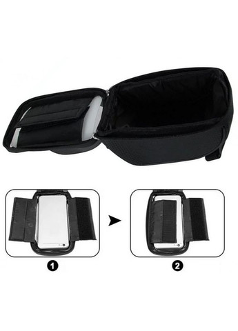 Велосумка водонепроникний матеріал на кермо велосипеда з прозорою кишенькою для телефону 19х10х11 см (477860-Prob) Чорна Unbranded (300430737)