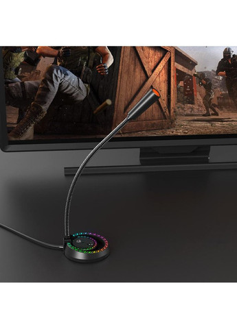 Ігровий мікрофон дротовий MC14 на гнучкій шийці RGB USB MEETION (368788849)