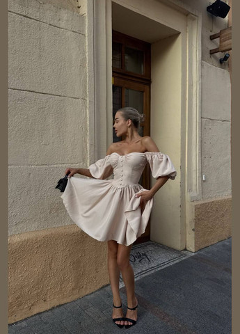 Бежева кежуал сукня N.Family однотонна