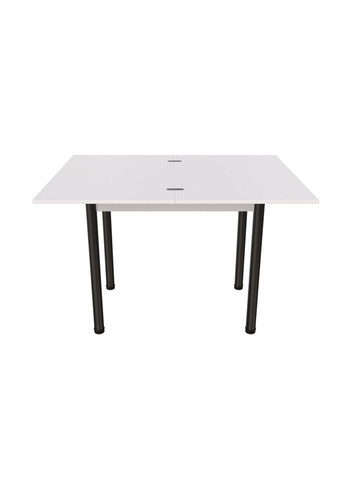 Раскладной обеденный стол-трансформер Берта 750x1200x900 Черный металл ДСП Белое 16 мм Ferrum-decor (361113692)
