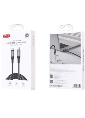 Кабель NBQ264A USB Type-C - USB Type-C 240W 2 м Black (NBQ264B_C_Black) XO (363837762)