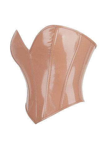 Бежевый демисезонный корсет star night из лакированной кожи, на шнуровке, бежевый, m (без коробки) No Brand