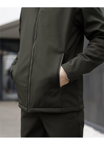 Оливкова (хакі) демісезонна базова куртка soft shell Vakko