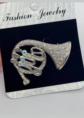 Бижутерная брошь валторна 50*30 мм Серебристый No Brand (335249171)