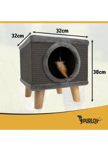 Кігтеточка, будиночок, лежак на ніжках для кішок 26215 Purlov (382512543)